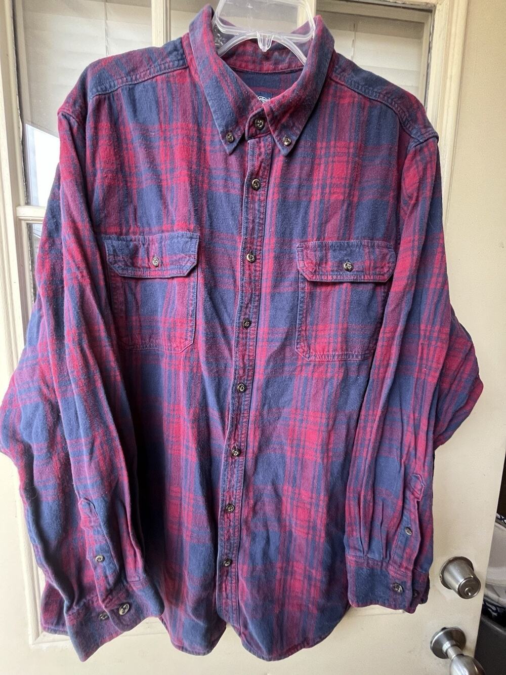 Faded Glory Flannel Shirt 2XL Red Plaid Thermal Long Sleeve Outdoor Casual Men